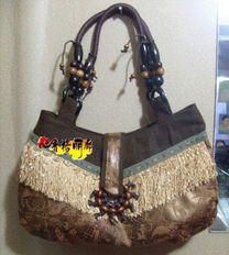 探索云南风情 仿麂皮环形木珠流苏手提包3013——大理丽江民族风的时尚载体